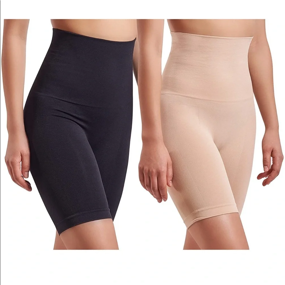 Skinnygirl Nude & Black Shaping Seamless Long Leg Shapewear 2 Pack
